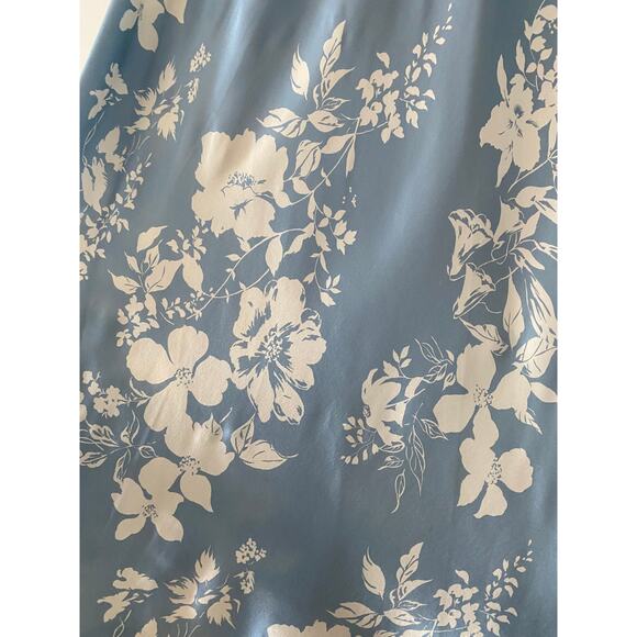 NWT Reformation Vivi Silk Cut-Out Maxi Dress Aliso Blue White Floral Size 2 - Picture 8 of 11